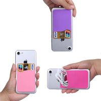 Phone Card Holder Silicone Cell Wallet Case Credit ID Pocket Stick On 3M Adhesive with OPP baga11a24 a26