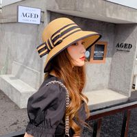 Bucket Hat Hat Girl's Summer Versatile Sun Protection Dobling Paja Playa Pescador
