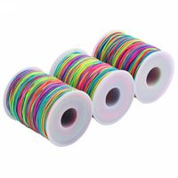 Outdoor Gadgets 1 Volume Elastic Band Cord Paracord Bracelet Tape Braid Rainbow Rubber Rope Round String Accessories 1mm 1.2mm 1.5mm