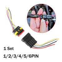 Other Lighting System 1Set Car Waterproof Electrical Connector With Wire Automotive 1/2/3/4/5/6P HID Plug Sealed Set Auto Accessories