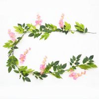 2m Flower String Artificial Wisteria Vine Garland Plants Foliage Outdoor Home Trailing Fake Hanging Wall Decor1