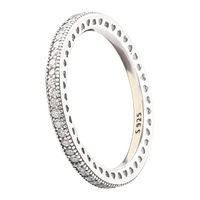 Wedding Rings B097 Sterling Silver Infinity Ring Band 750 White Gold Cover High Quality Concise Eternity Female Jewelry