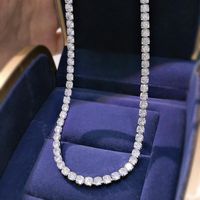 Cadenas 925 de plata esterlina 4 * 4mm 5a + collar de gargantilla de zircon para las mujeres brillo de cadena corta lujo de lujo. Diseñadores de joyería