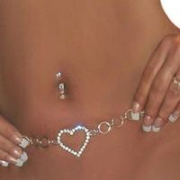 Kadın Moda Rhinestone Kalp Bel Zincir Kemer Jeweller Kristal Belly Vücut Zincirleri Seksi Parti Takı Hediye