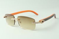 مصمم النظارات الشمسية التي لا نهاية لها الماس 3524026 مع نظارات الساقين خشبية البرتقال، المبيعات المباشرة، الحجم: 18-135mm