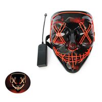 Cosplay Maschere luminose Glow In The Dark Neon Led Mask Party Mask HollowEen Horror Spaventoso illuminato illuminato illuminazione masque Masquerade