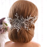 Cosnoble Luxury Wedding Headband Stunning Party Hair Smycken Bröllop Crown Floral Headpieces Bridal Tiara för bröllop