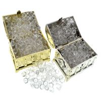 Party Dekoration Vit Liten Akryl Diamant Gems Facetted Pärlor Bord Vase Filler Crystal Pirate Gem Treasure Box Smycken 8x10mm
