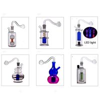 Dhl Free Pocket Glass Oil Burner Bong recycler Water Bongs Small Dab Rig Ash Catcher Smoking Pipea with Male Oil Burner Pipe 15styles