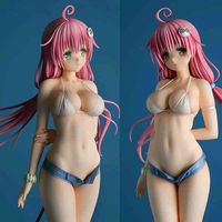 22.5cm att älska tit lala balla deviluke rosa kort hår pvc perspektiv baddräkt sex flicka anime vuxen spel figur leksak gåva 220108