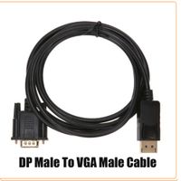 1.8M DisplayPort a VGA Converter Cables Adaptador DP Male a VGA Masculino Adaptadores de cables 1080P Conector de puerto de pantalla para MacBook HDTV HD TV DHL