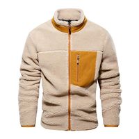 남성용 재킷 패션 양고기 양모 재킷 긴 소매 지퍼 최대 가짜 겨울에 대형 코트 미국 크기 S-3XL