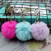 26 Colors Fluffy Fur plush Keychain Pendant Soft Faux Fur- li...