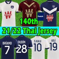 21/22 Girondins de Bordeaux 140th aniversário Maillot de futebol camisa 2020 2021 Jerseys de futebol S.Kalu Ben Arfa Maja Oudin T.Basic homens uniforme tailandês