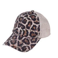 Ponytail Hats Snapbacks 9 Colors Washed Mesh Back Leopard Camo Hollow Messy Bun Baseboiall Cap Trucker Hat CYZ3153