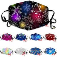 Snow Flacks Print Christmas Reflective Face Mask Magic Scarves Jewelry Warm Fashion Men and Women Cosplay Decoration Party Headwears