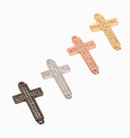 Charms Mode Micro Inlaid Zirkon Doppelloch Gebet Kreuz DIY Zubehör Für Armband Halskette Frauen Männer Schmuckherstellung