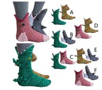 Men&#039;s Funny Novelty Socks Women Sock Winter Keep Warm Knitted Cuff knit Crocodile Slippers Socks Animal Pattern Christmas Gifts One Size Cute Carton Underwear