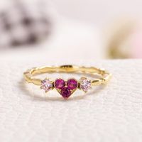 Wedding Rings Huitan Trendy Simple Golden Inifinite Heart Shaped Love Engagement For Women Romantic Gadget Pinky Girl