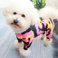 Odzież psa Kombinezon Pet Cienki Czerwony / Niebieski Kamuflaż 100% Bawełna Kombinezony Szczeniaki Piżamy Długie Rękaw Piżamy dla Small Dogs Pudel Bluza