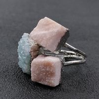 Hochzeitsringe Blumencluster Kristall Quarz Unregelmäßige Felsen Mineralstein Finger Bands Natürliche Frau