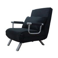 Oturma odası mobilya katlanabilir çift amaçlı tek siyah metal çerçeve kanepe cum yatak toz kapağı ile