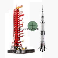 DHL J79002 Apollo Saturn V lancia l'ombelicale Tower Space Shuttle Spedition Toys Model Building Blocks Y0816