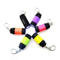 Portable Keychain Mini Torch Waterproof USB Rechargeable LED Light Flashlight Key Chain Ring Lamp Pocket Multi Colors a21