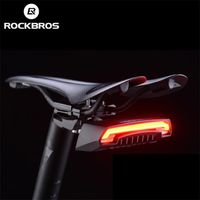 Rockbros Bike Tail Light USB Uppladdningsbar Trådlös Vattentät MTB Säkerhet Intelligent fjärrkontroll Turn Sign Cykellampa 220108
