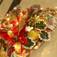 Decoratieve bloemenkransen 1pc Kerstmis binnen openlucht opknoping hartvormige krans voordeur Glitter Garland Festival Day