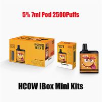 100% Original HCOW IBow Mini Dispositivo Eletrônico E-Cigarros Kit 2500 Puffs USB Tipo-C Rechargerable Bateria 7ML PODs Prefcilados Malha Malha Cartuchos Caixa Mod Vape A45