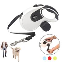 5M Retractable Dog Leashes with poop bag Dispenser Automatic extending Walking Pet Lead Leash for supplies Accessories 220122