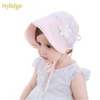 Hylidge söt prinsessa baby tjej hatt sommar spets beanie rosa / vit bomull bonnet spädbarn toddler sun hatt för 4-24 månader barn keps