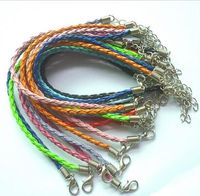 Bracelet en cuir bricolage corde de chaîne de serpent couleurs mélangées 18 + 5cm