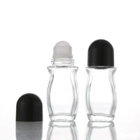 30ml 1oz 50ml Clear Glass Roll On Bottle Essential Oil Perfume Bottles Travel Dispenser Big Roller Ball PP Cap