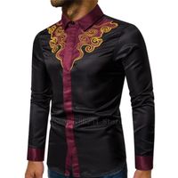 Ethnic Clothing 2022 Man African Fashion Dashiki Shirt Traditional Style Long Sleeve Printed Africa Rich Bazin T-shirt Tops Male Dresses Clo