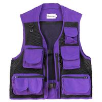 Gilet da uomo Abbigliamento da uomo Patchwork in maglia traspirante Multi Pocket Vest Pografia per la Pografia Giaccinto Giaccio Tattico Gilet Purple Color Giacche senza maniche