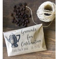 Gift Wrap Custom Coffee Favor Bags- Wedding Favors - Bridal Shower Favors- Bean Espresso