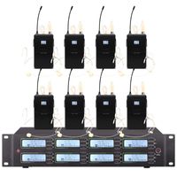 Professional UHF wireless microphone series 8- channel head- m...