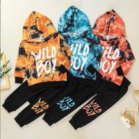 Boy Kids clothes Two Piece Sets Letter Design Hooded Top + P...