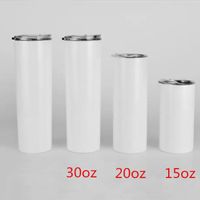 15 20 30 oz Straight Sublimation Blanks Tumblers Stainless S...