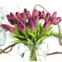 Factory price Real Latex Tulips Artificial PU Flower bouquet touch flowers For Home decoration Wedding Decorative Option