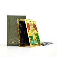 Tarot de tarot de papier d'or coloré Jeu de tarot plastique Tarot étanche Tarot complet Anglais Edition Pont de magicien