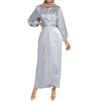 Vestidos casuales Sexy para mujeres 2021 Musulmán Vestido de verano blanco Kaftan Árabe Jilbab Abaya Lace Islámico Costura Maxi Robe Femme