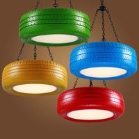 Pendant Lamps American Industrial Cool Rope Color Tire Chandelier Cafe Restaurant Retro Creative Bar