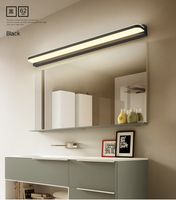 Led lamp bathroom mirror cabinet Nordic black and white simp...