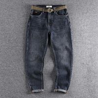 Jeans masculinos 2021 straight elastic outono jovem calças de alta qualidade calças 587