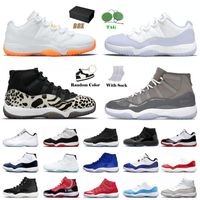 Avec boîte Nike Air Jordan Retro 11 Jumpman 11s Jordans aj 25th XI Des Chaussures de basket-ball High Concord 45 UNC Bred Gamma Blue Cap and Gown Space Jam Hommes Femmes Baskets