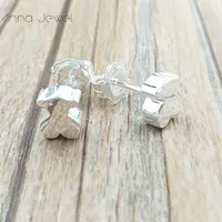 Bear jewelry 925 sterling silver earrings for women cute Charms studs sets wedding party birthday gift Black Ear-ring Symmetry Trendsetter Lady 215913500