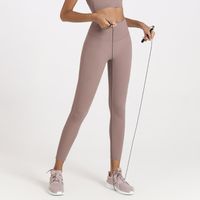 Yoga Kıyafet Çıplak İkinci Cilt Egzersiz Fitness Tayt Kadınlar Hiçbir Ön Dikiş Yüksek Bel Spor Tayt Büyük Arka Cebi ile Pantolon
